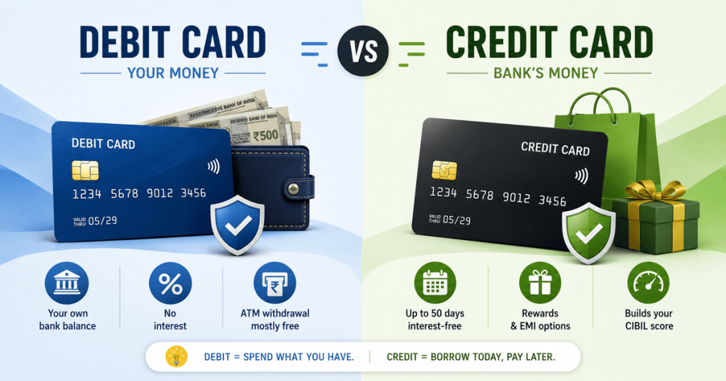 Credit card vs Debit Card: Understanding the differences